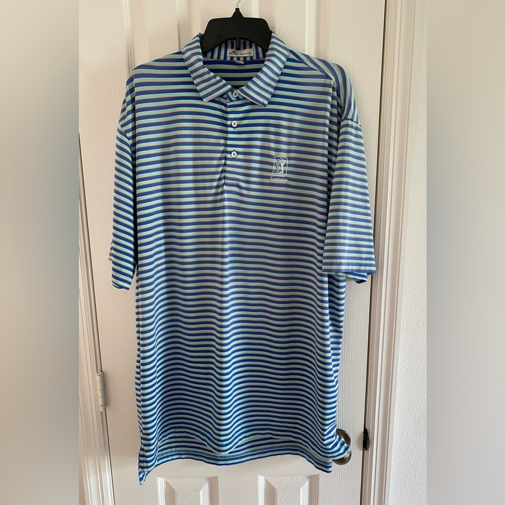 Peter Millar Summer Comfort Men's Hales Performance Jersey Golf Polo Shirt sz XL